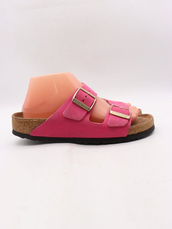Birkenstock Shoes - Birkenstock Arizona Women's EU 40 US 9 Soft Footbed Pink Leather Buckle Sandals